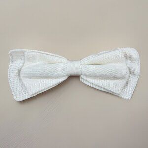 Kilte Collection The Bow Hair Barrette in Marshmallow Ivory 100% Cashmere $75